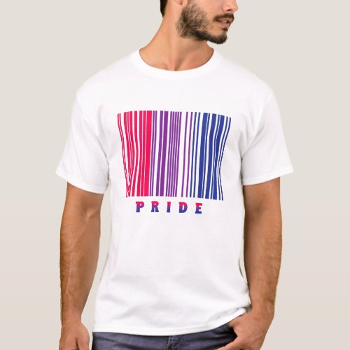 Bi Pride Barcode Bisexual Flag LGBTQ Month Ally  T_Shirt