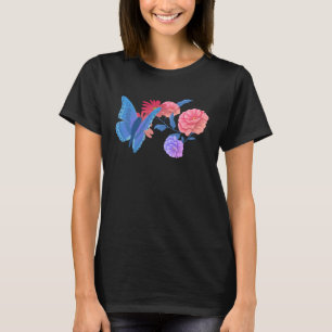 Bi Pride Butterfly Bisexual Flag Flower T-Shirt