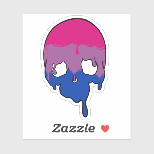 Bi Pride Dripping Skull Sticker (Sheet)
