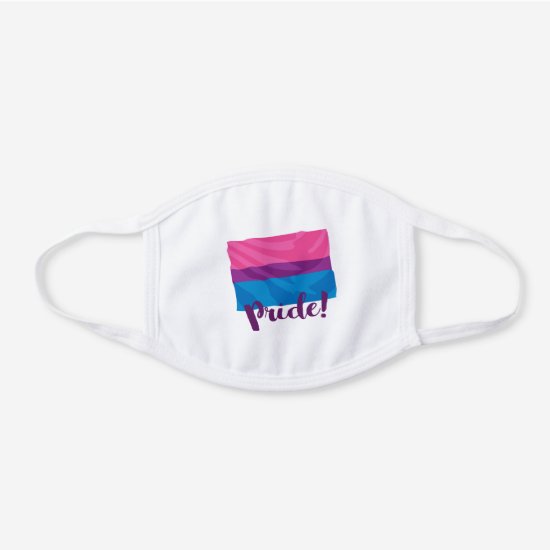 Bi Pride Flag LGBTQ White Cotton Face Mask