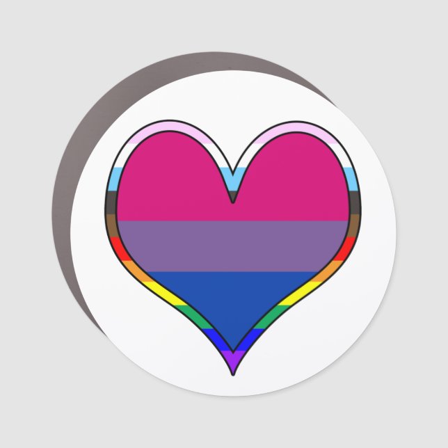 Bi Pride Heart Car Magnet (Front)