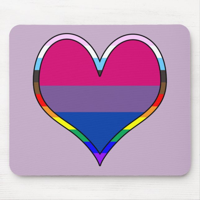 Bi Pride Heart Mouse Pad (Front)