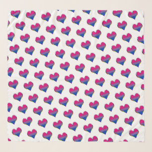 Bi Pride Heart Pattern Scarf