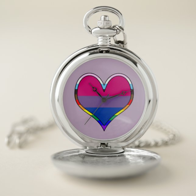 Bi Pride Heart Pocket Watch (Inside)
