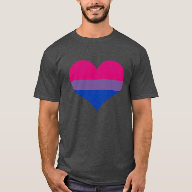 Bi Pride Heart T-Shirt (Front)