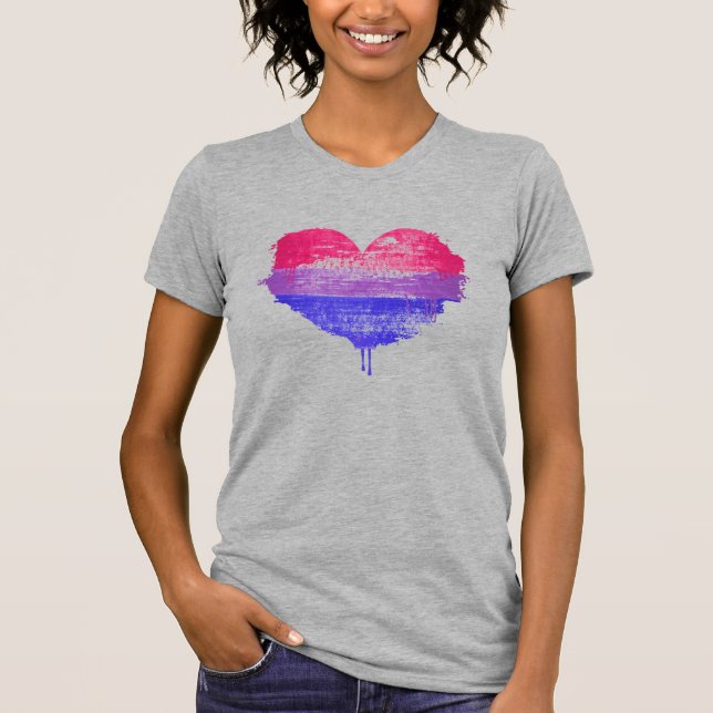 Bi Pride heart T-Shirt (Front)