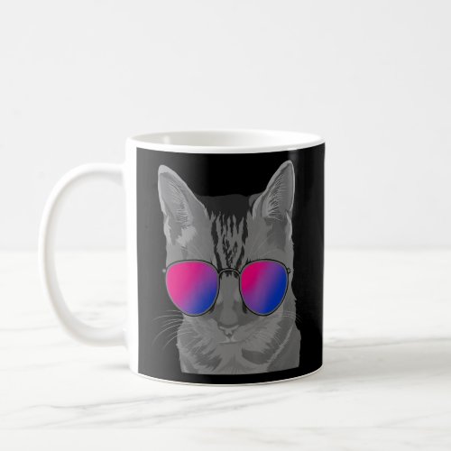 Bi Pride Month Cat Cool Sunglasses Queer Lgbt Bise Coffee Mug