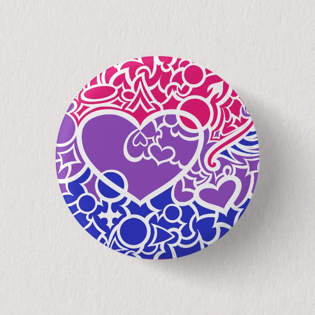 Bi Pride Squiggle Button (Front)