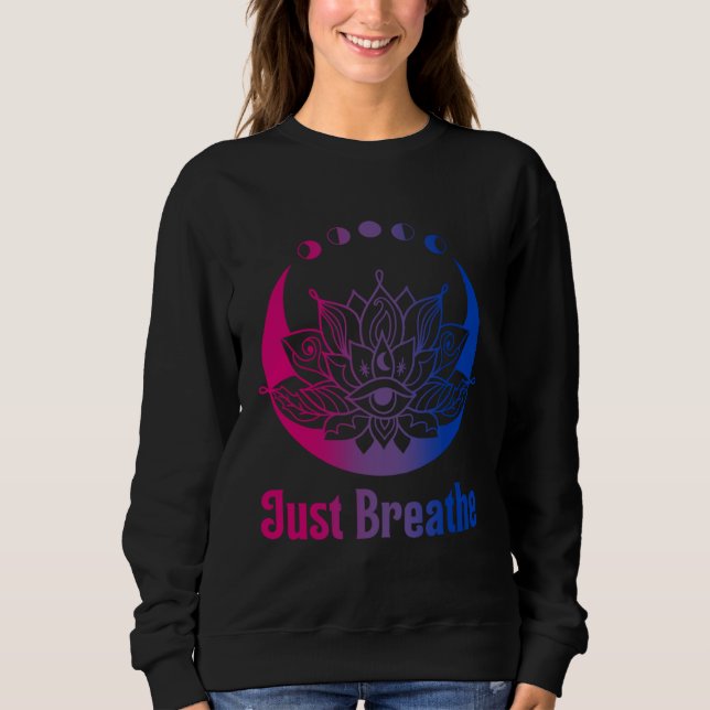 Bi Pride Subtle Bisexual LGBTQ Gay Pride Yoga Moon Sweatshirt (Front)