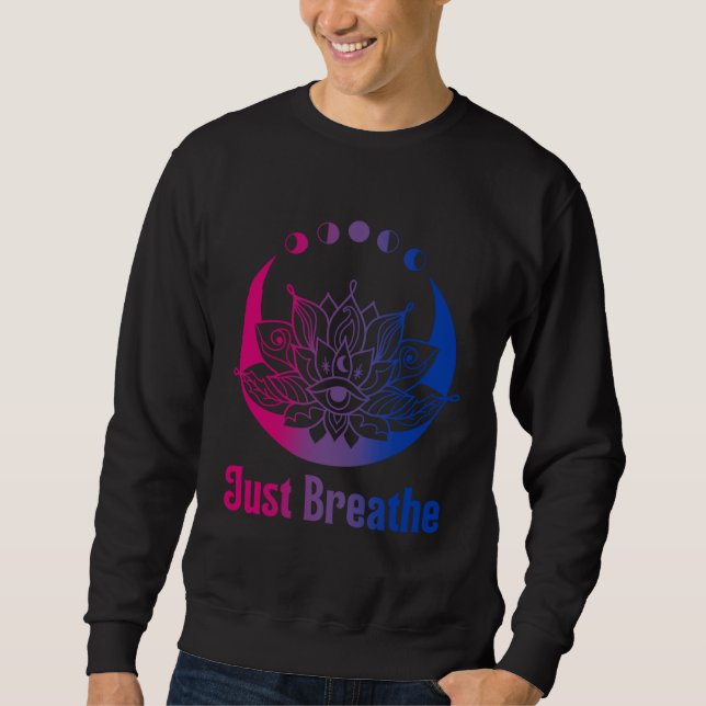 Bi Pride Subtle Bisexual LGBTQ Gay Pride Yoga Moon Sweatshirt (Front)