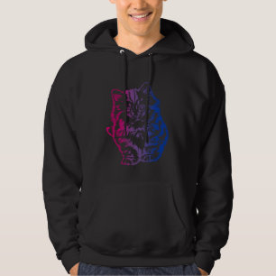 Bi Pride Subtle Cat  LGBTQ Bisexual LGBT Gay Pride Hoodie