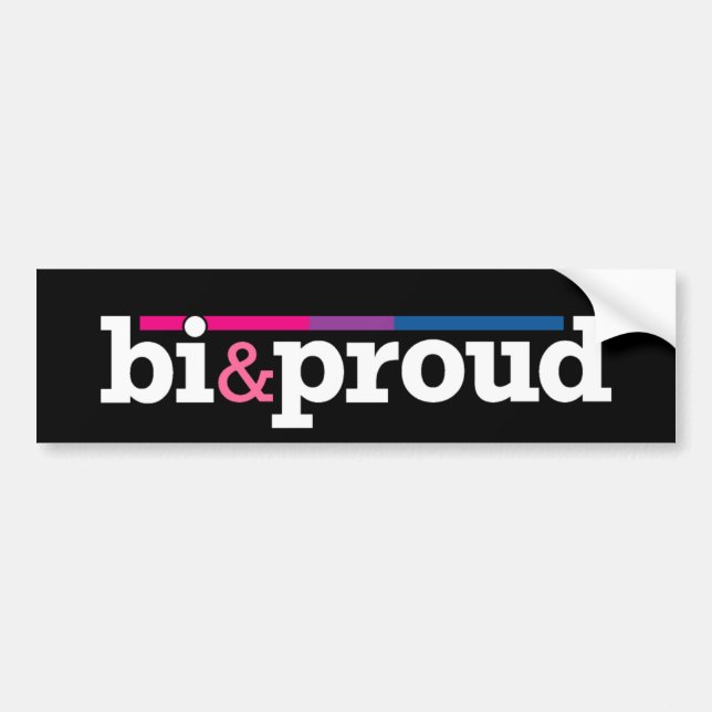 Bi&proud Black Bumper Sticker (Front)