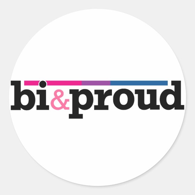 Bi&proud Round White Sticker (Front)