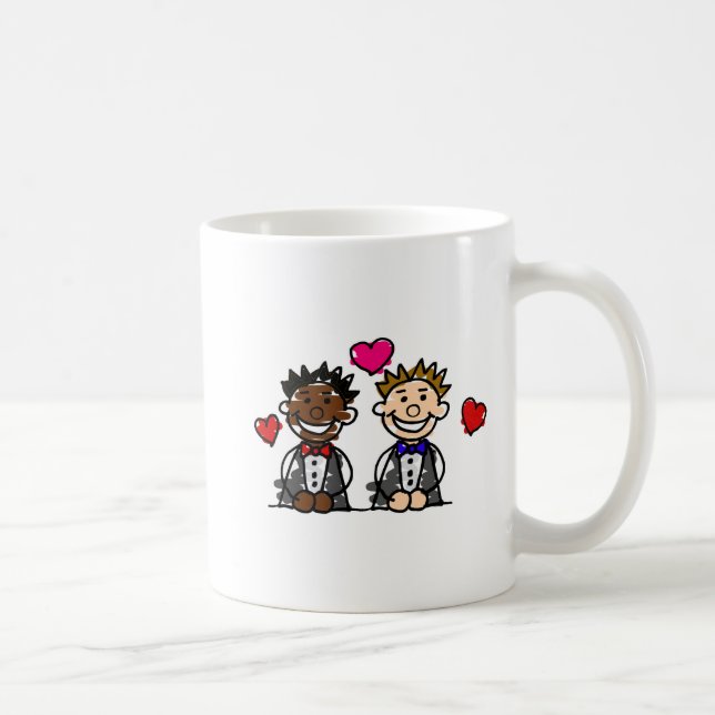 Bi-Racial Gay Couple Coffee Mug (Right)
