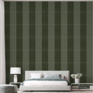 Bi-Tone Moss Green Peel & Stick Wallpaper (Custom)