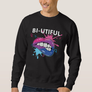 Bi Utiful Bisexual Rainbow Pride Bisexuality LGBTQ Sweatshirt