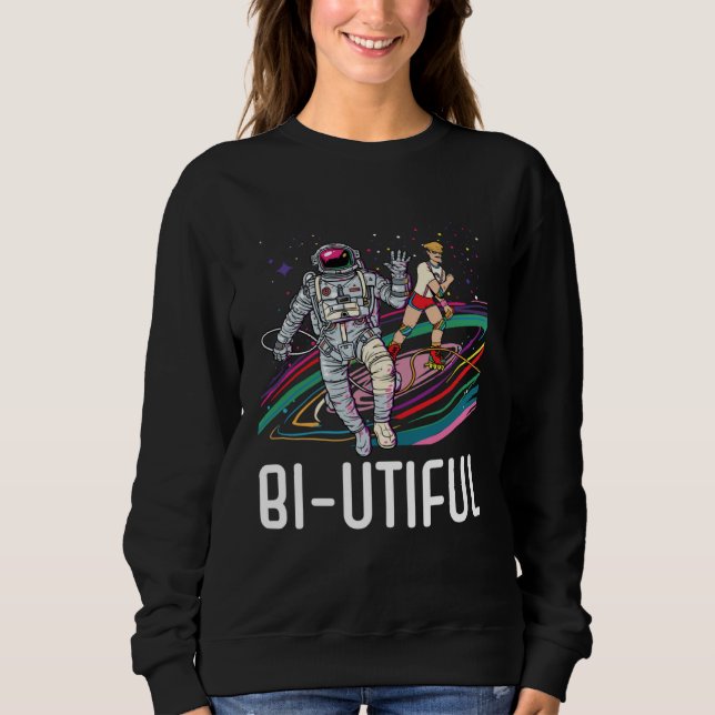 Bi Utiful Bisexual Rainbow Pride Bisexuality LGBTQ Sweatshirt (Front)