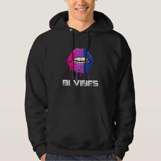 Bi Vibes Dripping Lips Bisexual Pride Bisexuality Hoodie