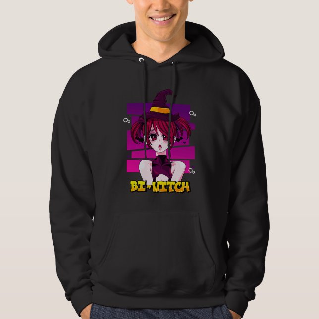 Bi Witch Bisexual Witch Pun Bihexual Bi Pride Gay  Hoodie (Front)
