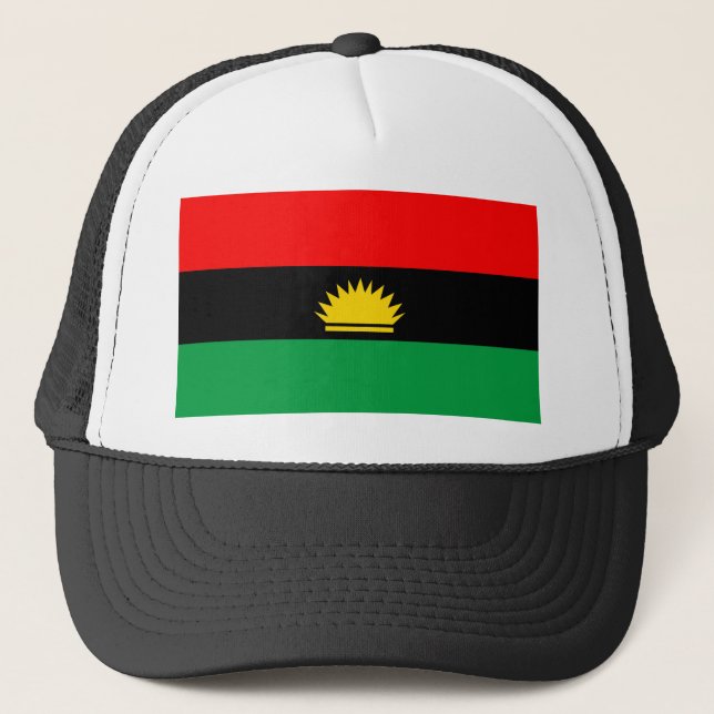 Biafra republic minority people ethnic flag trucker hat (Front)