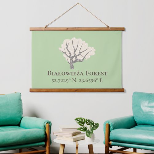 Białowieża Forest Latitude  Longitude Hanging Tapestry