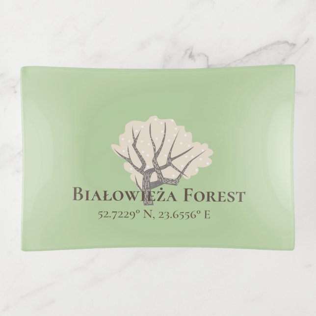 Białowieża Forest Latitude & Longitude  Trinket Tray (Front)