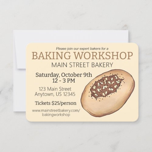 Bialy Breadmaking Jewish Bakery Baking Workshop Invitation