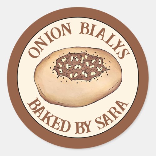 Bialy Jewish Bakery Baker Chef Baked By Homemade Classic Round Sticker