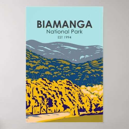 Biamanga National Park Australia Vintage Poster