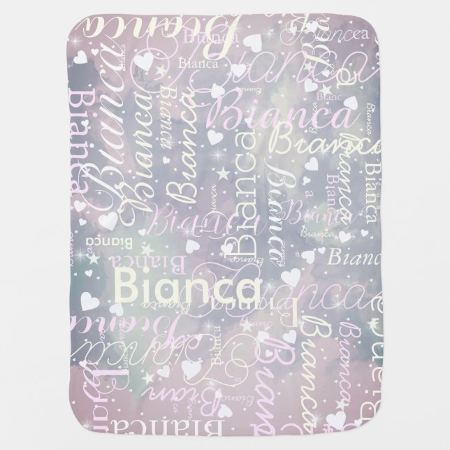 Bianca custom name sweet magical dreams newborn  baby blanket (Front)