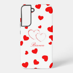 Bianca - Cute Hearts -customize it with your name Samsung Galaxy S22+ Case