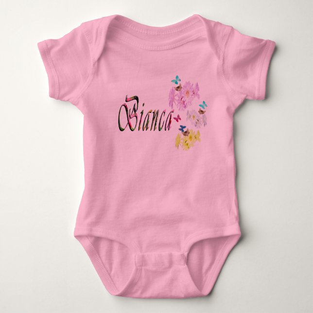 Bianca Girls Name Logo, Baby Bodysuit (Front)