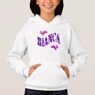 Bianca, Girls Name Made With Pansies, Hoodie