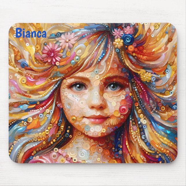 BIANCA ~ Happy Birthday ~ Sequin Girl ~ Mouse Pad (Front)