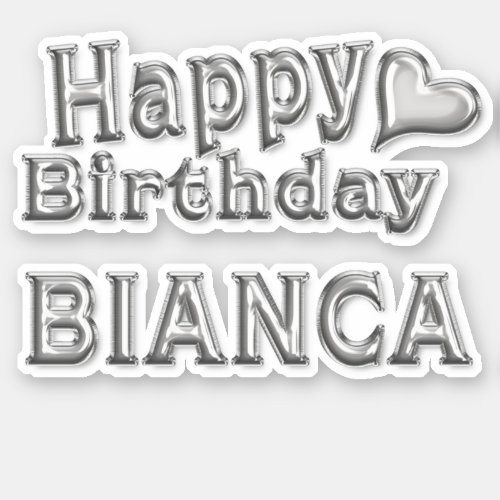 Bianca Happy Birthday silver Sticker