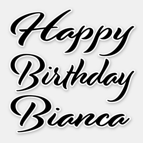 Bianca name first name black Sticker birthday
