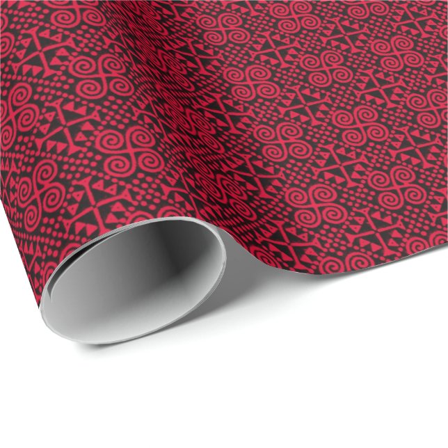 Bianca Red and Black Wrapping Paper (Roll Corner)