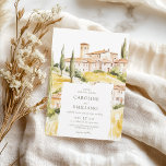 BIANCA Watercolor Tuscan Landscape Wedding Invitation