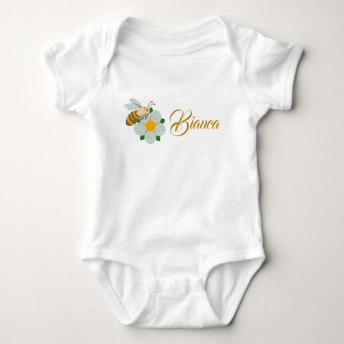 Biance Bee Baby Name Outfit Custom B Cute Vintage  Baby Bodysuit