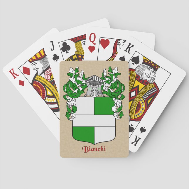 Bianchi Heraldic Shield on Parchment Poker Cards (Back)