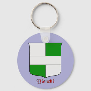Bianchi Italian Surname Historical Shield Keychain