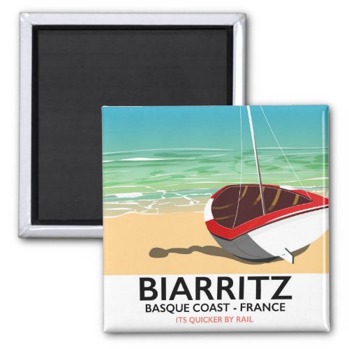 Biarritz France Beach travel poster Magnet