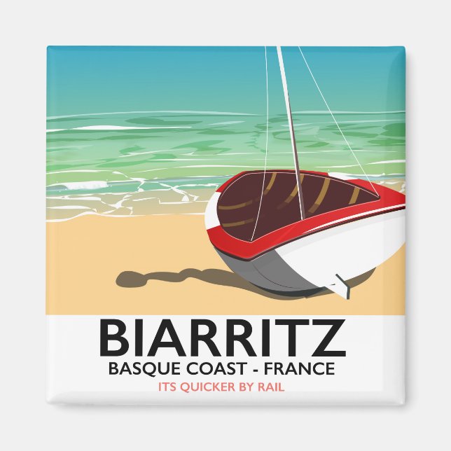 Biarritz France Beach travel poster Magnet (Front)