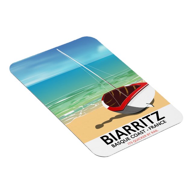 Biarritz France Beach travel poster Magnet (Right Side)