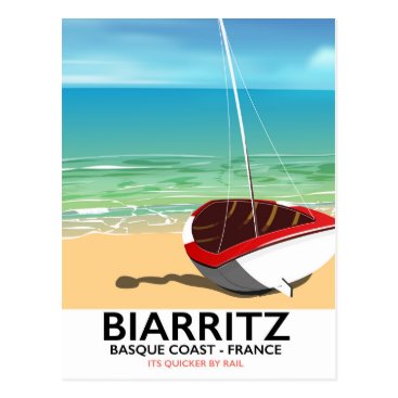 Biarritz France Beach travel poster Postcard Biarritz France Beach travel poster Postcard