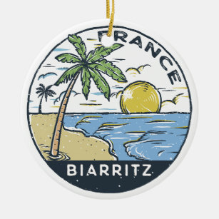 Biarritz France Vintage Ceramic Ornament