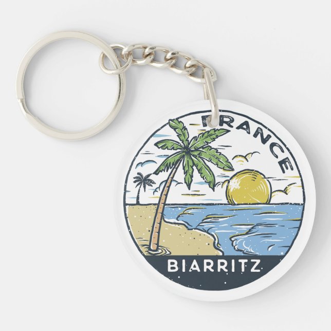 Biarritz France Vintage Keychain (Front)