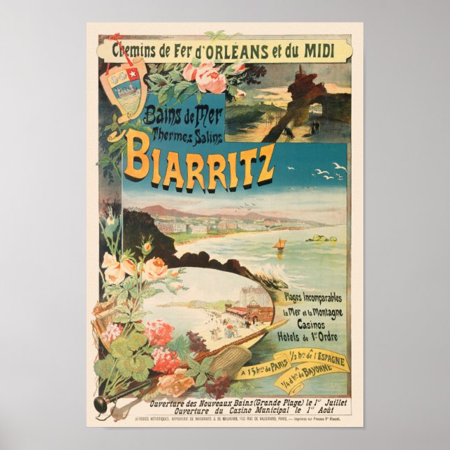 Biarritz France Vintage Poster 1897 (Front)