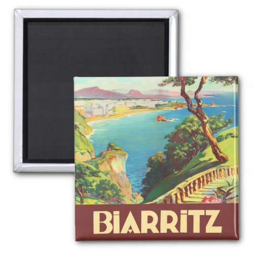Biarritz France vintage travel Magnet