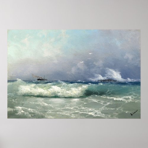 Biarritz  Ivan Konstantinovich Aivazovsky Poster